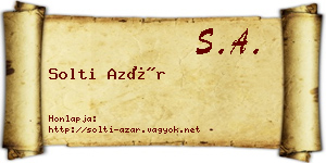 Solti Azár névjegykártya